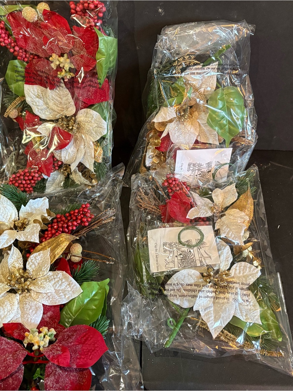 Avon Red, Cream & Gold Holiday Garland Stems